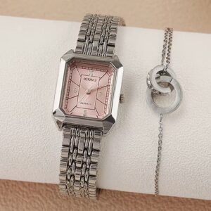 Women’s Exquisite Quartz Wristwatch 2pcs/Set